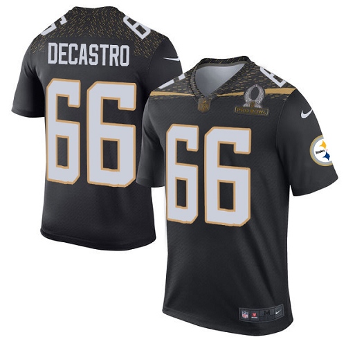 Men's Elite David DeCastro Nike Jersey Black - #66 Team Irvin 2016 Pro Bowl NFL Pittsburgh Steelers